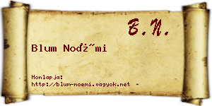 Blum Noémi névjegykártya